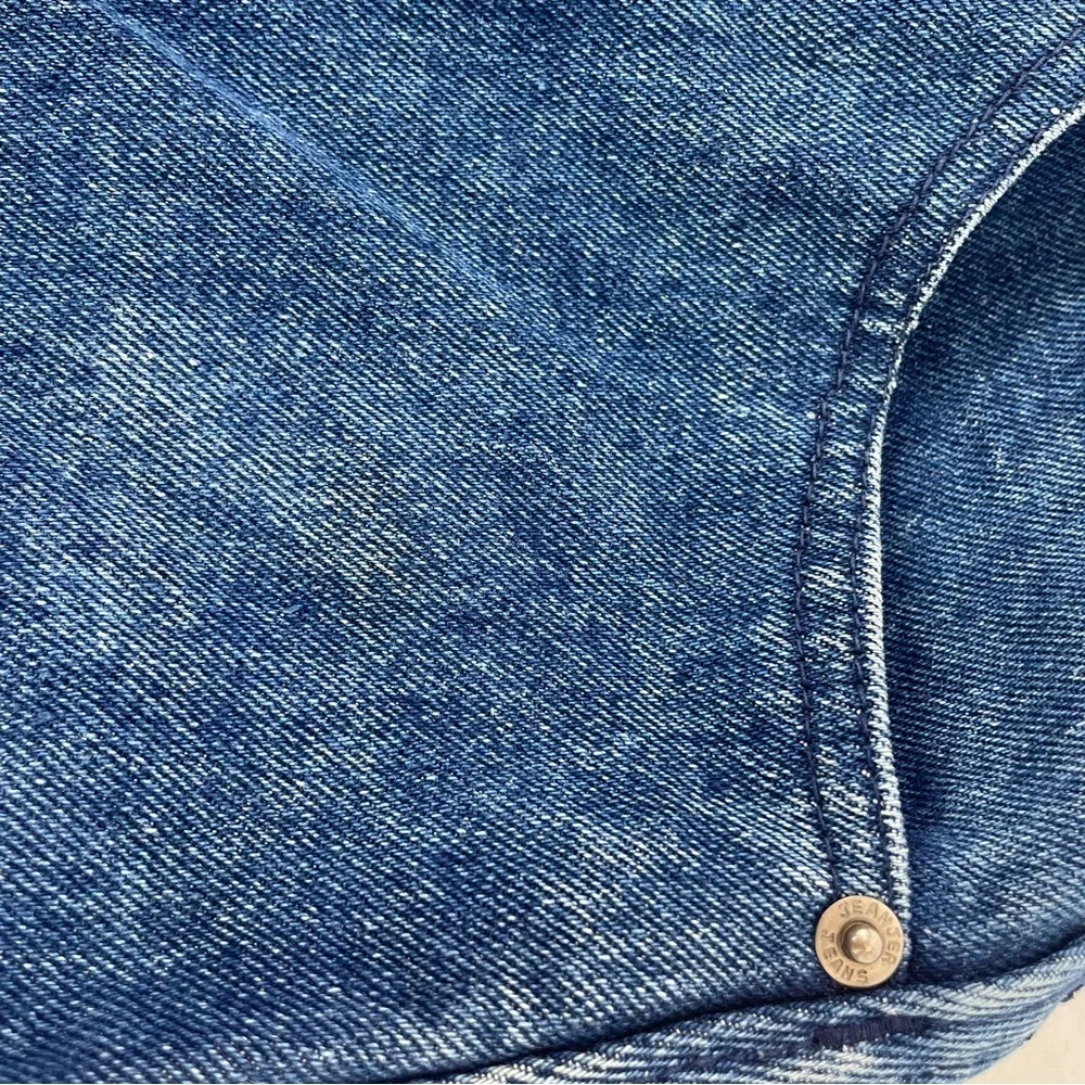 Vintage JEANJER Denim Skirt 5/6 High Waist Blue Jean Skirt 90s Y2K Pencil Mini - Picture 12 of 12